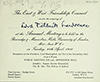 Card from the East and West Friendship Council, inviting Lord Pethick-Lawrence to their annual meeting on 24 Apr. 1956