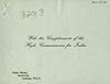 Compliment slip of the High Commissioner for India